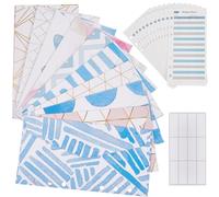 CREATCABIN 12Pcs Budget Envelopes for Cash System Cash Envelopes Money Saving Challenge Budget Binder Geometry Decor Invitation Envelopes for Planner with 2 Expense Tracking Budget Sheets 7x3.7in