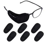 CREATCABIN 12Pcs Eye Patch for Glasses Lazy Eye Patch Amblyopia Strabismus Medical Eye Patch Textile Reusable Eyepatch to Cover Left Right Eye for Adults Toddlers After Surgery Recovery Black 4x2Inch