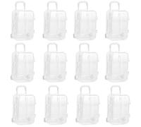 CREATCABIN 12Pcs Mini Suitcase Boxes Mini Empty Luggage Storage Box Clear Mini Luggage Containers Plastic Travel Suitcase Candy Box Packaging Case for Jewelry Wedding Decoration 2.2x1.6x3~4inch