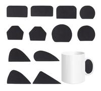 CREATCABIN 12pcs Mug Handle Forms Handle Molds EVA Making Pottery Clay Tool Set Mug Handle Molds Foam for Pottery Modeling Sculpting Ceramic Small Cup Accessories Different Shapes Sizes Black
