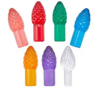 CREATCABIN 140Pcs 7 Colors Christmas Tree Replacement Lights/Bulbs Medium Twist Light Ornaments Multi Colors Ornaments Flame Shape National Art Craft Light up Christmas Display Decoration 26x9mm