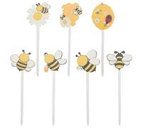 CREATCABIN 14Pcs Bee Vase Stick Bee Double-Sided Wooden Picks Wooden Stick for Vase Decorations Bee Party Decorations Vase Filler Summer Party Supplies for Home Farmhouse 6.61x2.08 Inch