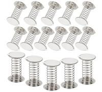 CREATCABIN 16 Pack Craft Spring Base Shaking Head Doll Spring 4cm Metal Silver Spiral Wobbles Bases with Double Sides Adhesive for DIY Craft Collectibles Dolls Decorative Ornaments Accessories
