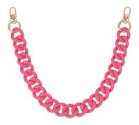CREATCABIN 18 Inch Pink Purse Chain Acrylic Handbag Strap Adjustable Decorative Handle Bag Short Flat Chains Straps Replacement with Gold Alloy Clasps for DIY Craft Bag Making Accessories