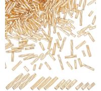 CREATCABIN 1840Pcs Gold Twisted Bugle Beads 5/6/9/12mm Glass Metallic Bugle Beads Long Tube Seed Beads Loose Spacer Bead Mini Lustered with Container for Craft Bracelet Necklace Earring Jewelry Making