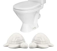 CREATCABIN 2 Pack Turtle Toilet Caps Ceramic Toilet Bolt Cover White Coastal Sea Ocean Beach Animals Bathroom Knob Cover Ornament Decor for House Home Bathroom Lavatory Bowl Screws Accessories