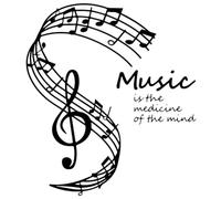 CREATCABIN 2 Pcs Black Music Note Wall Sticker, Removable Vinyl Mural Notes Notation Stickers Wallpaper, Aesthetic Peel Stick Adhesive for Home Studio Music Classroom, 32.5x11.41 Inch