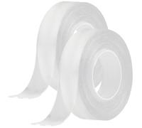CREATCABIN 2 Roll 10FT Curtain Drapery Rings Tape Self-Adhesive Clear Curtain Rod Tapes Curtains Spacers Smooth Silent Hard Surface Curtains Rod Glide Tape for Drapery Ring Noise Reduction Width 2cm