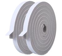 CREATCABIN 2 Rolls Weather Stripping Door Seal Strip Adhesive Foam Weather Stripping Gray Foam Insulation Tape Flat Sound Proof Soundproofing Door Seal for Window Gap Reduce Noise 13Ft x 0.4In x 0.6In