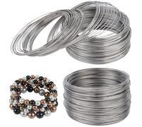 CREATCABIN 200 Loops Jewelry Memory Wire Stainless Steel Bracelet Wire Metal Silver Wrapping Beadable Round Circle 6.5cm/2.56 Inch Memory Loops Rings for Beading Bracelet Jewelry DIY Making Projects