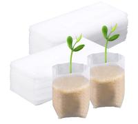CREATCABIN 200 Packs 2.63"x6.1"Non-Woven Grow Bags Nursery Grow Bags Garden Plant Grow Bags Biodegradable Plant Seedlings Growing Pot for Vegetable Flowers Fruits Tree Planting Home Garden Supply