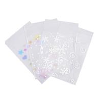 CREATCABIN 200Pcs 4 Styles Cellophane Bags Clear Cookie Bags Self Sealing Individual Treat Bags Plastic Sleeves Wrappers Resealable Candy Bag for Display Cards Photos Prints Jewelry 3x4Inch