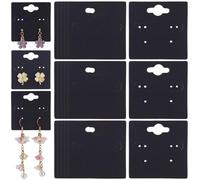 CREATCABIN 200Pcs Black Earring Cards Holder Earring Display Cards Paper Blank Hanging Earrings Tags Bulk for DIY Ear Studs Display Organization Selling Retail Jewelry Crafts Accessories 2x2Inch