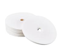 CREATCABIN 200Pcs Percolator Coffee Filters Replacement Coffee Filters Paper Unbleached Disposable Coffee Pot Filters Flat Round White Mesh Filter Paper with Hole for Camping Coffee Makers 3.7Inch