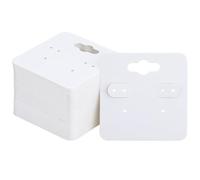 CREATCABIN 200pcs White Earring Card Holder for Jewelry Accessory Display Square Earring Paper Holders Hanging Jewelry DIY Crafts Display Cards for Selling Packaging Storage 2X2 Inch
