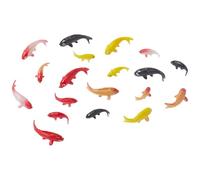 CREATCABIN 20Pcs Miniature Koi Fish Figurines Gold Fish Figurines Red Yellow Colorful Small Mini Imitation Plastic Animals Lucky Ornaments Decor for DIY Tank Garden Display Gift Decoration Accessories