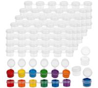 CREATCABIN 25 Strips 150 Pots Empty Paint Pots 2 ml/ 0.07 oz Small Paint Containers Mini Painting Cup Plastic Paint Storage Container Arts Crafts Supplies for Classroom School Paintings Art Festivals