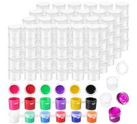 CREATCABIN 25 Strips 150 Pots Empty Paint Pots Strips 5 ml/0.17 oz Mini Paint with Lid Clear Empty Storage Paint Containers Plastic Arts Crafts Supplies for Classroom School Painting Art Festivals