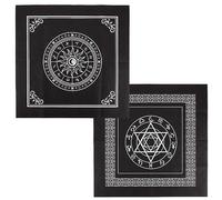CREATCABIN 2Pcs Altar Cloth Sun Pentagram Celestial Constellation Tarot Card Deck Spiritual Tapestry Tablecloth Power Sacred Cloth Astrology for Divination Pendulum Witchcraft Supplies Pagan 19.68in