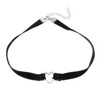 CREATCABIN 2Pcs Black Choker Leather Velvet Necklaces for Women Adjustable Love Heart Choker Set Grunge Punk Classic Gothic Collar Jewelry Chain for Party Cosplay Halloween 17/14Inch