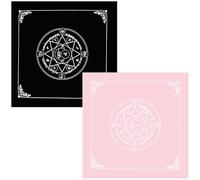 CREATCABIN 2Pcs Black Pink Altar Cloth Tarots Cards Tablecloth Witchcraft Mat Tapestry Tablecloth Spiritual Cloth Velvet Square Wall Hanging Cloth Divinations Cards Table Cloth for Ritual 20x20Inch