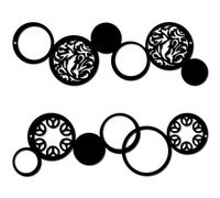 CREATCABIN 2Pcs Circle Metal Wall Art Decor Black Ring Hanging Silhouette Round Minimalist Ornament for Modern Farmhouse Home Office Garden Decoration 15.7x5Inch
