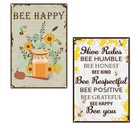 CREATCABIN 2pcs Funny Bathroom Quote Metal Tin Sign Vintage Cow Sign Farm Fresh Milk Metal Tin Sign Wall Art Garden House Plaque for Bathroom Kitchen Cafe Wall Halloween Christmas Decor, 8 x 12 Inch