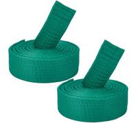 CREATCABIN 2Pcs Green Jiu Jitsu Belts Polyester Martial Arts Belt Judo Karate TKD Aikido Uniform Ranking Belt Long Soft Universal Fit Belts Taekwondo for Men Women Sports Training Equipment 6.56ft