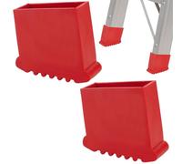 CREATCABIN 2Pcs Ladder Feet Rubber Pads Non Slip Ladder Feet Covers Red Cushion Extension Security Bumpers Replacement Step Leg Caps Accessories for Household Floor Protection 3.7 x 1.4 x 3.2 Inch