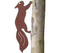 CREATCABIN 2Pcs Metal Squirrel Outdoor Decor Garden Silhouettes with Screws Rusty Running Squirrel Animal Iron Exquisite Art Sculpture Ornament for Outdoor Garden Tree Yard Home Decor 11.8 x 3.93 Inch