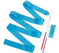 CREATCABIN 2Pcs Polycotton Dance Ribbons Blue Gymnastic Ribbons Rhythmic Gymnastic Streamers Twirling Ribbons with Wand for Talent Shows Artistic Dancing Circus Carnival Baton Stick Twirling 76.7Inch