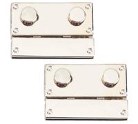 CREATCABIN 2pcs Rectangle Press Lock Clasp Closure Squeeze Turn Lock Purse Twist Turn Catch Clasps for DIY Leather Bag Handbag Wallets Making Hardware Accessories 1.57×1.1Inches (Platinum)