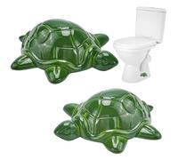 CREATCABIN 2Pcs Sea Turtle Toilet Bolt Caps Decorative Resin Toilet Bolt Covers for Bottom of Toilet Screw Cover Caps Green Tortoise Toilet Knob Covers for Bathroom Decor Accessories 3x1x2.5Inch