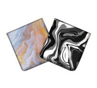 CREATCABIN 2Pcs Snap Closure Organizer Pouch Small Makeup Bag for Purse Portable Self-Closing Mini Travel Storage Pouches Tarot Sun Moon Black Waterproof PU Leather Cosmetic Bag for Women 4.3x4.7Inch
