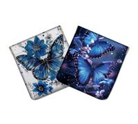 CREATCABIN 2Pcs Snap Closure Organizer Pouch Small Makeup Bag for Purse Portable Self-Closing Mini Travel Storage Pouches Tarot Sun Moon Black Waterproof PU Leather Cosmetic Bag for Women 4.3x4.7Inch