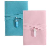 CREATCABIN 2Pcs Tarot Cards Holder Tarot Card Storage Bags with Pendants Velvet Tarot Card Pouches Tarot Desk Wrap Tarot Carrying Bag for Beginners Witchcraft Supplies Oracle Decks Pink Blue 5x1x3Inch
