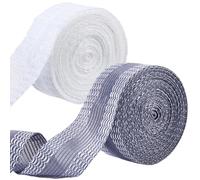 CREATCABIN 2Pcs Trousers Edge Modified Strips Hem Fabric Tapes Hemming Tape Pants Home Decor Iron-On Pants Suit Pants Curtain Clothes Tablecloth Home Textiles DIY Hemming 16.4Ft/5.5 Yard White/Grey