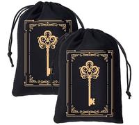CREATCABIN 2Pcs Velvet Storage Bag Tarot Cards Bags Pouches Drawstrings Bags Tarot Cards Dice Deck Holder Pouches Key Tarot Jewelry Wrap Bags for Crystals Dices Witchcraft Divination Supplies 5x6Inch