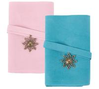 CREATCABIN 2Pcs Velvet Tarot Card Holder Tarot Cards Bags Tarot Card Pouches Tarot Wrap with Solar Eclipse Charm Tarot Carrying Bag Tarot Deck Storage Holder for Witchcraft Supplies Pink Blue 16x5Inch
