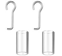 CREATCABIN 2pcs Wand Wire and Sleeve Collar Blind Hook and Sleeve Horizontal Mini Blinds Repair Parts With Hook Window Opener Accessory With 1 Inch Square Headrails Stainless Steel