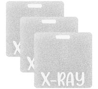 CREATCABIN 3 Pcs X-Ray Badge Buddy Card Holder Glitter Radiology Horizontal Badge Marker Holder Cards Acrylic ID Name Identification Tags Gift for Nurse Doctor Hospital Worker Silver 3.4 x 3.2 Inch