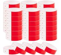 CREATCABIN 300Pcs Party Armbands Blank Event Bracelets Paper Waterproof Lightweight Wristbands Badges Event Admission Identification Hand Labels Indexes for Events Party Clubs Concert Music FireBrick
