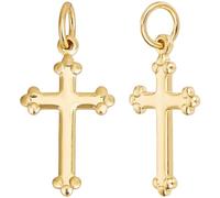 CREATCABIN 30Pcs 18K Gold Plated Cross Charms Pendants Vintage Antique Charms Golden Brass with Hole Gifts for Jewelry Making Findings DIY Craft Supplies Necklaces Earrings Bracelet Christmas 18x10mm