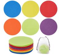 CREATCABIN 30Pcs Circle Carpet Markers Set Colorful Carpet Marker Multipurpose Velcro Round Carpet Stickers with Storage Bag Early Education Supplies for Teacher Coach Classroom 3.93 Inch