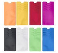 CREATCABIN 32Pcs 8 Colors RFID Blocking Sleeves Credit Card Holder Protector Identity Theft Protection Secure Sleeves Travel Case for Men Women Recognization Fits Wallet Purse Bags 3.58 x 2.44 Inch