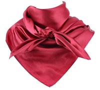CREATCABIN 35 Inch Wild Rag Christmas Cowboy Scarf Solid Color Neck Scarf Pure Cowboy Bandanas Large Square Neckerchief Silk Feel Chiffon Headscarf Western Oversize Accessory for Men Women Red
