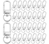 CREATCABIN 36Pcs Metal Lobster Claw Clasp Swivel Snap KeyChain Clip Hooks Swivel Snap Hooks Swivel Clasp Hooks Silvery Lanyard Snap Hooks for Making DIY Crafts Lanyard Making Pet Collar 1.3x0.5Inch