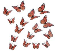 CREATCABIN 36Pcs Monarch Butterfly Decorations Artificial Butterflies PVC Realistic 3D Day of The Dead Wall Halloween Decal Sticker Decor for DIY Craft Home Wedding Birthday Party Accessories