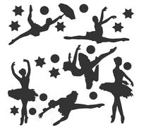 CREATCABIN 3Pcs 3D Acrylic Mirror Wall Decals Ballet Dancer Mirror Wall Stickers Sport DIY Wall Art Mirror Decor Mural Self Adhesive Decorative Mirror for Home Bathroom Living Room Black 8 x 6Inch