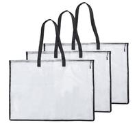 CREATCABIN 3Pcs Art Portfolio Bag Portfolios Organizer for Artworks Waterproof Carrying Storage Bag with Zipper Handle Transparent Files Tote Mesh Folder Case for Poster Painting Drawing Board 19x25in